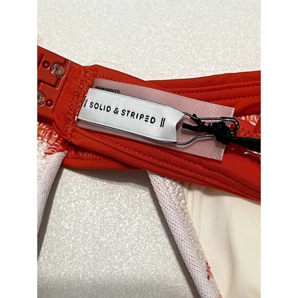 Solid &‎ Striped The Morgan  Scoop Neck Bikini Top In Lipstick Red Gingham XL - Picture 8 of 11